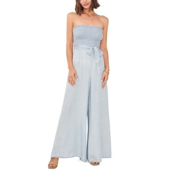 Vince Camuto Women's Smock Bodice Wide Leg Jumpsuit Blue Size XS - Picture 1 of 4